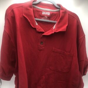 Duluth Trading Co‎ Polo Shirt XXL Red Thick Warm Front Pocket Collar Button Up